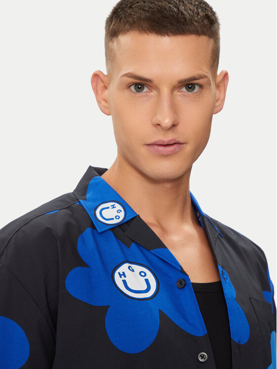 HUGO Hugo Košeľa Eligino 50513855 Čierna Oversize