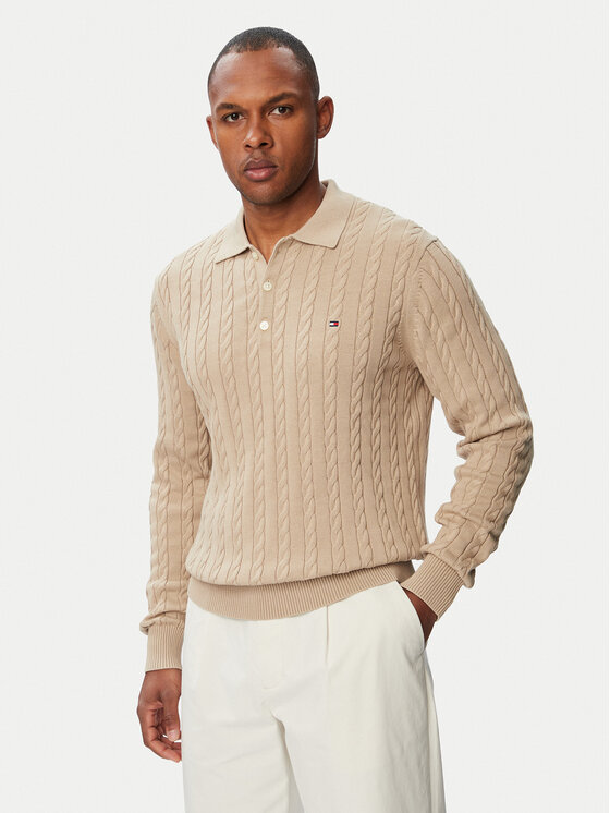 Tommy Hilfiger Pulover Classic MW0MW41955 Bej deschis Regular Fit