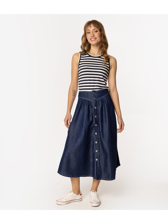 Lee Cooper Lee Cooper Spódnica jeansowa LEIDA 1027 Niebieski Regular Fit