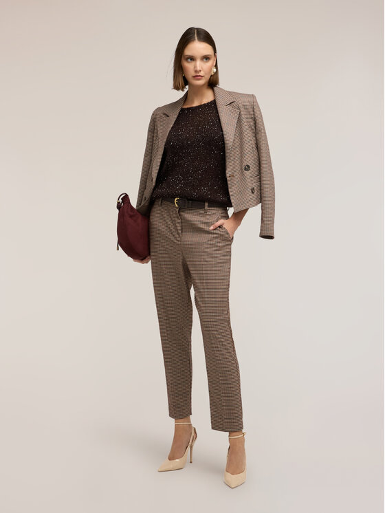 Motivi Motivi Spodnie materiałowe P069Q304628N0S1 Écru Regular Fit