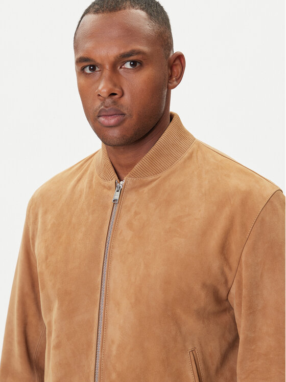 BOSS BOSS Шкіряна куртка H-Muller 50543213 Бежевий Regular Fit