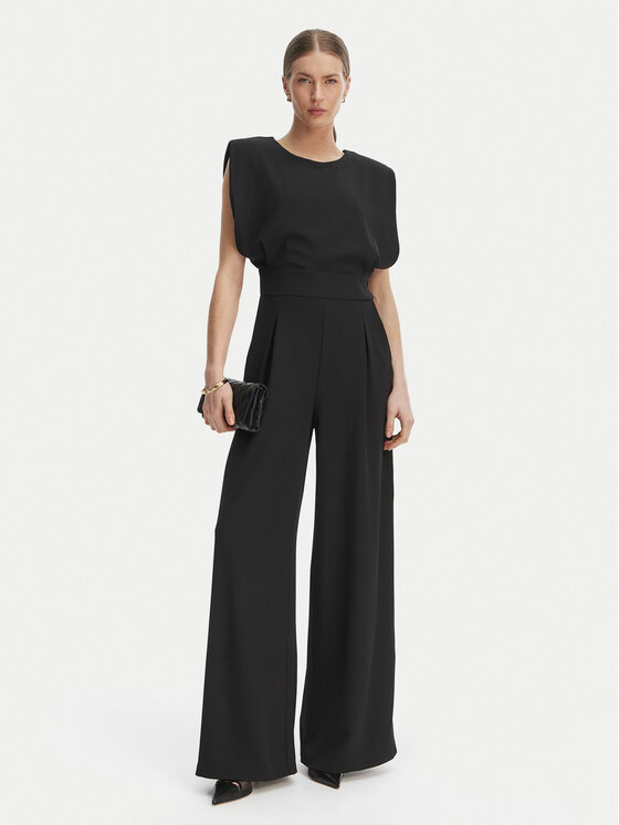 Rinascimento Rinascimento Kombinezon CFC0127546003 Czarny Wide Leg