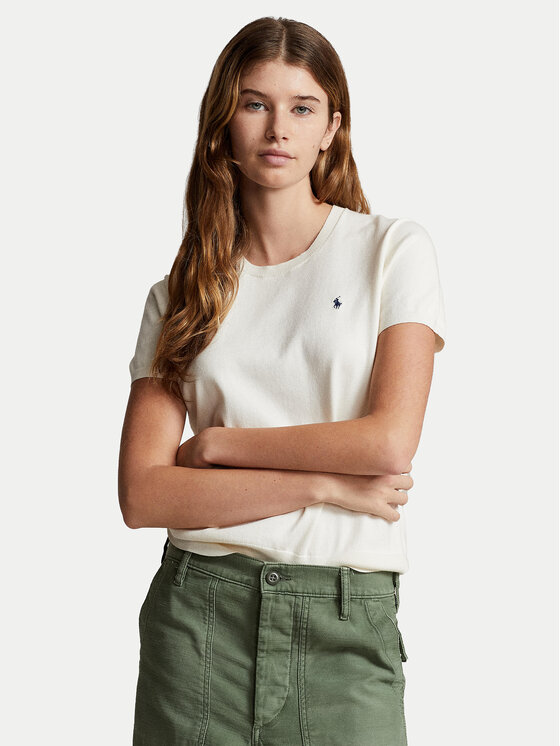 Polo Ralph Lauren Sveter 211891673001 Écru Relaxed Fit