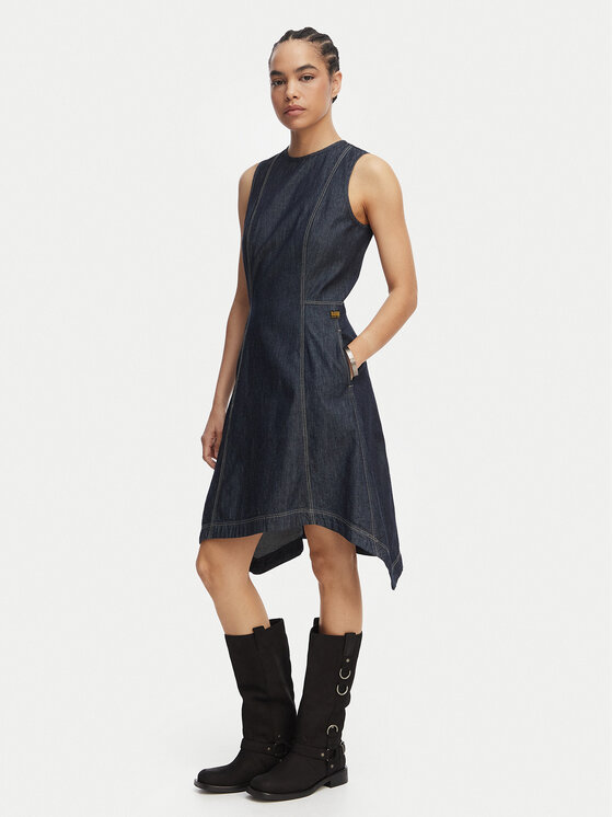 G-Star Raw G-Star Raw Džinsinė suknelė D29077-D539 Tamsiai mėlyna Regular Fit