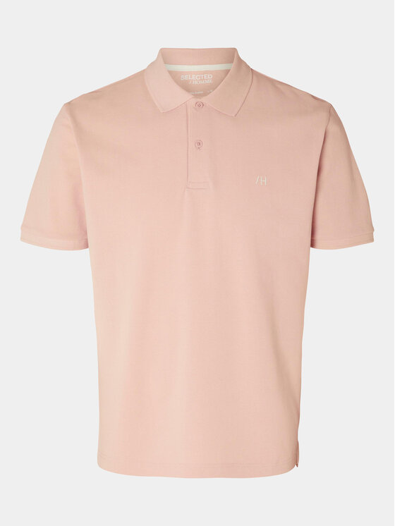 Selected Homme Selected Homme Тениска с яка и копчета 16087839 Розов Regular Fit