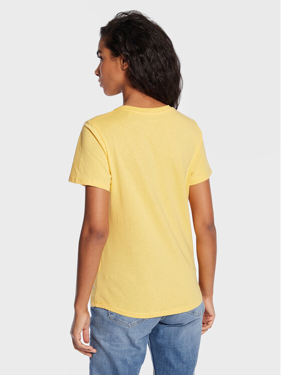 Pepe Jeans Wendy V Neck T-Shirt Donna - Maglietta Basic In Cotone Sostenibile, Vestibilità Regolare Con Scollo A V E Stampa Logo