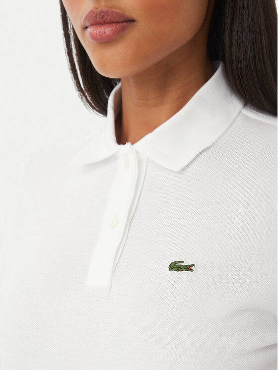 Lacoste Lacoste Тениска с яка и копчета PF7839 Бял Classic Fit