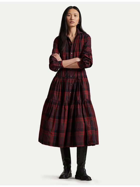Polo Ralph Lauren Polo Ralph Lauren Hemdkleid 211A13260001 Dunkelrot Regular Fit