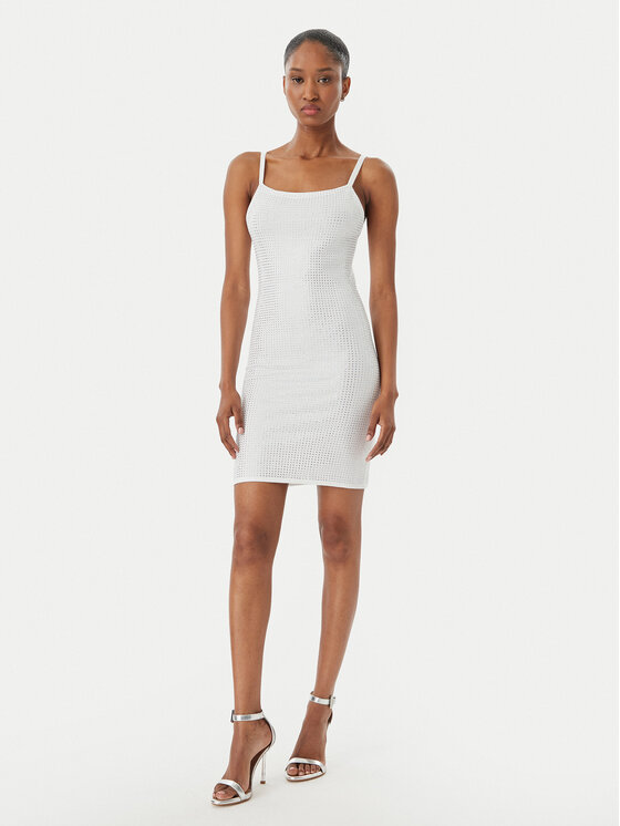 Guess Guess Плетена рокля W5GK45 Z3MN2 Бял Regular Fit