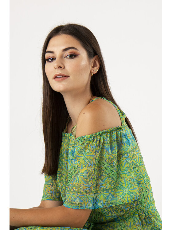 QUIOSQUE QUIOSQUE Každodenné šaty 4OX003 Zelená Regular Fit