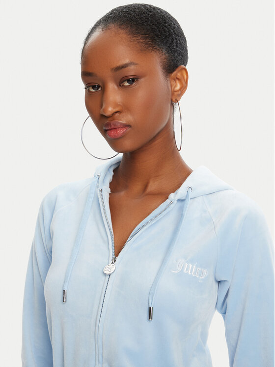 Juicy Couture Juicy Couture Majica dugih rukava Velour Crop JCWAS225351 Svijetloplava Regular Fit