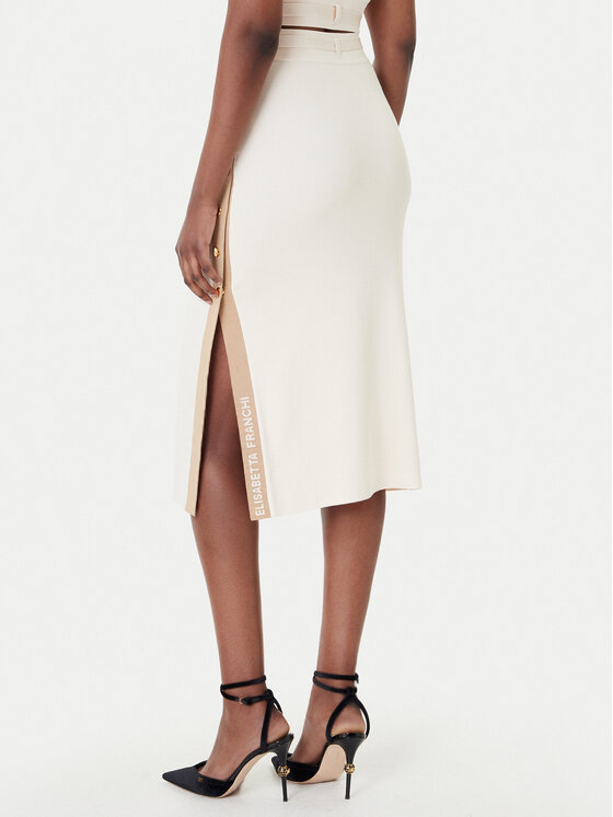 Elisabetta Franchi Elisabetta Franchi Midi sukňa GK-27S-61E2-V340 Béžová Regular Fit