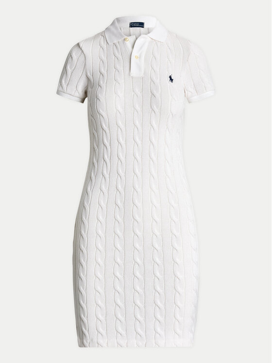 Polo Ralph Lauren Polo Ralph Lauren Sukienka dzianinowa 211943139002 Biały Slim Fit