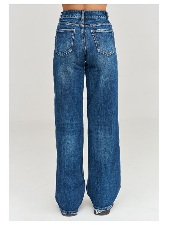 Makadamia Makadamia Jeansy C108 Niebieski Loose Fit