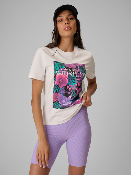 4F 4F T-Shirt TROPIC ORCHID Biały Relaxed Fit