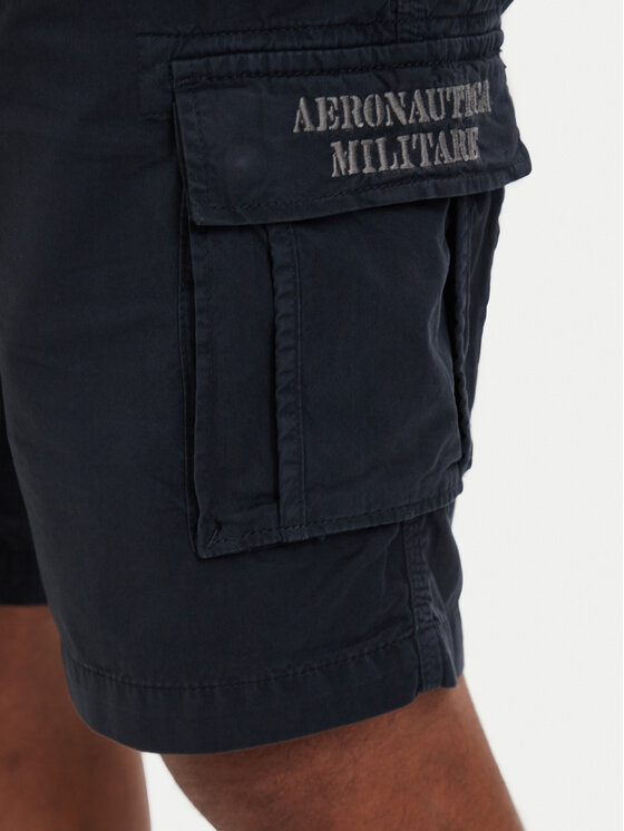 Aeronautica Militare Aeronautica Militare Bavlnené šortky 261BE0066UCT01122 Tmavomodrá Regular Fit