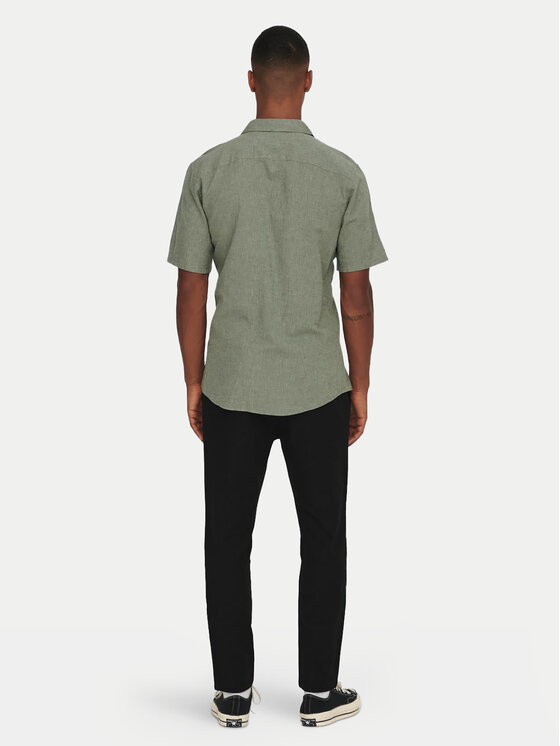 Only & Sons Only & Sons Särk Caiden 22025116 Roheline Slim Fit