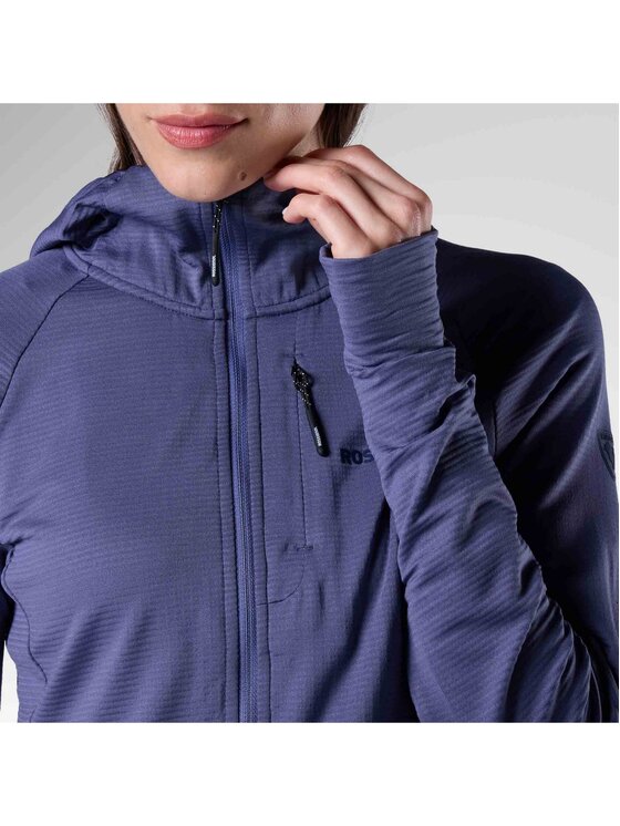 Rossignol Rossignol Bluza techniczna W Textured Hoodie Mid Layer Niebieski Slim Fit