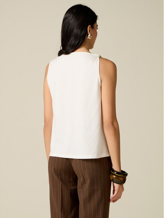 Oltre Oltre T-Shirt G045J004569N011 Biały Slim Fit