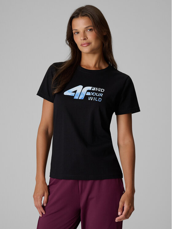 4F 4F T-Shirt TREKKING Czarny Regular Fit