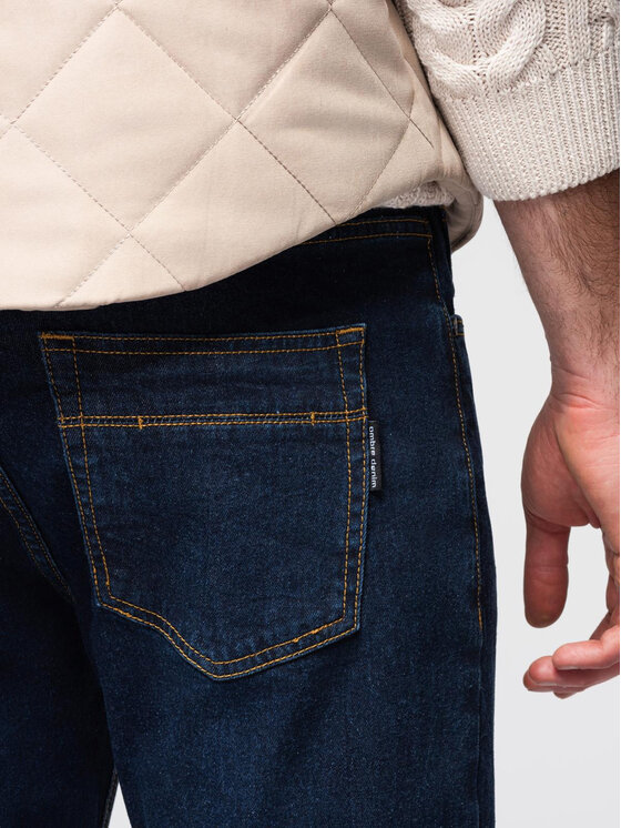 Ombre Ombre Jeansy OM-PADP-0241 Granatowy Regular Fit