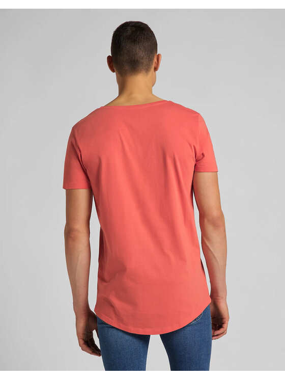 Lee Lee T-Shirt ELONGATED TEE Czerwony Regular Fit