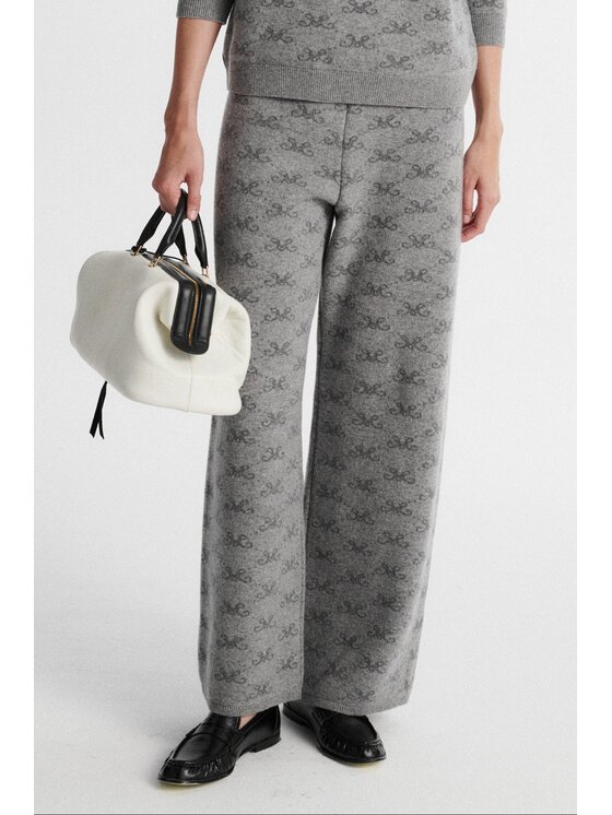MARI PRETI MARI PRETI Spodnie materiałowe MONOGRAM M COZY Szary Regular Fit