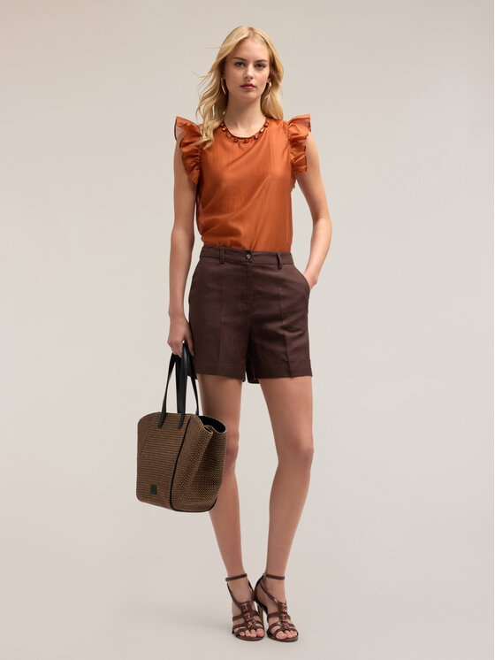 Motivi Motivi Bluzka 2001Q001899N022 Pomarańczowy Regular Fit