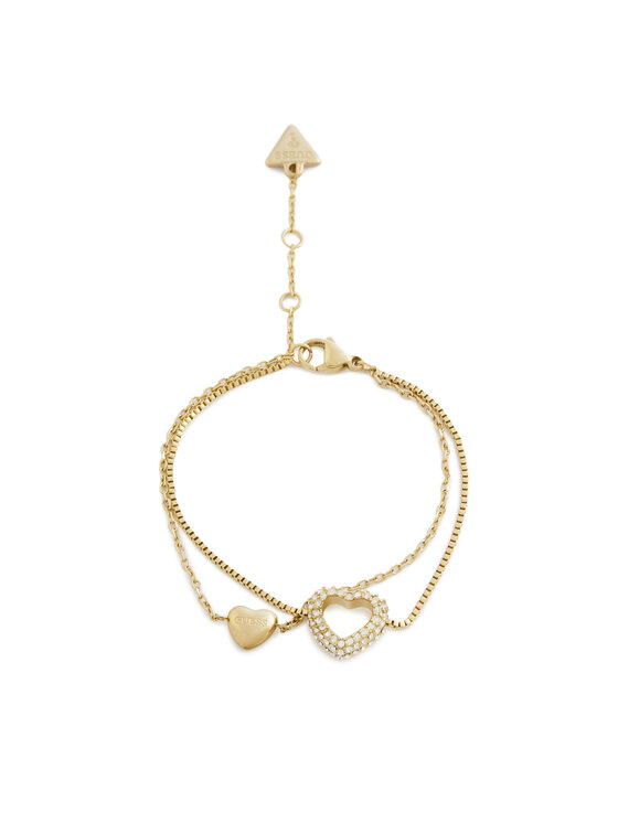 Guess Guess Zestaw bransoletka i kolczyki JUBS05 075JW Złoty