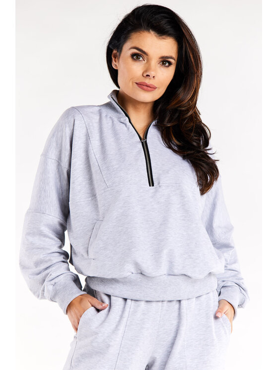 Infinite You Mikina M316 Sivá Basic Fit