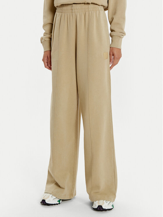 Lacoste Pantaloni da tuta XF2657 Beige Wide Leg, taglia : 34