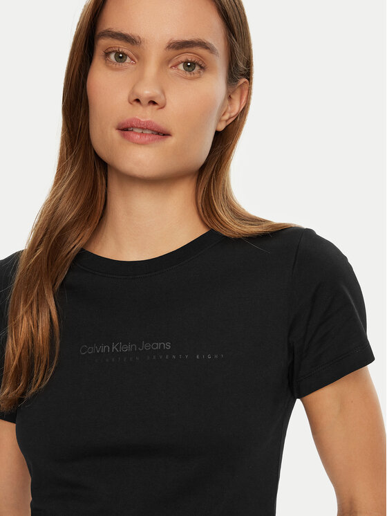 Calvin Klein Jeans Calvin Klein Jeans T-Shirt Institutional Graphic J20J224990 Czarny Slim Fit