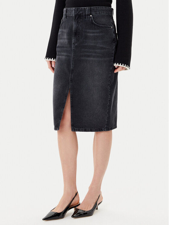 Marella Marella Fustă de blugi 2523106054200 Negru Regular Fit