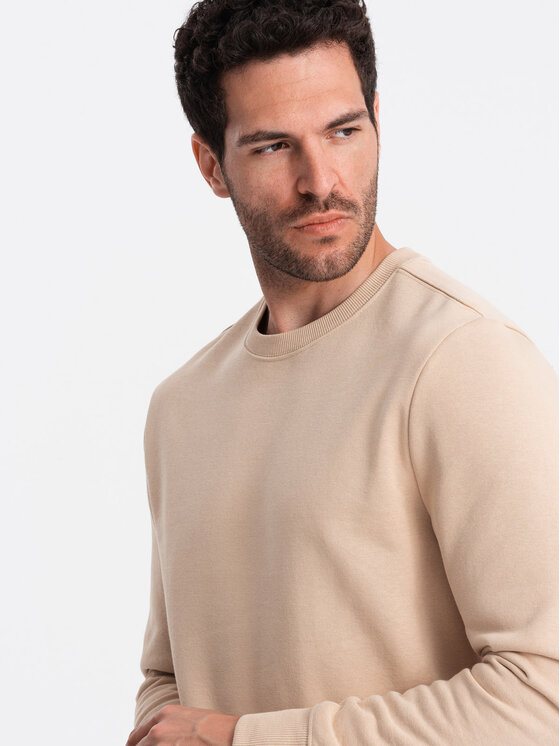 Ombre Ombre Mikina OM-SSBN-0159 Béžová Regular Fit