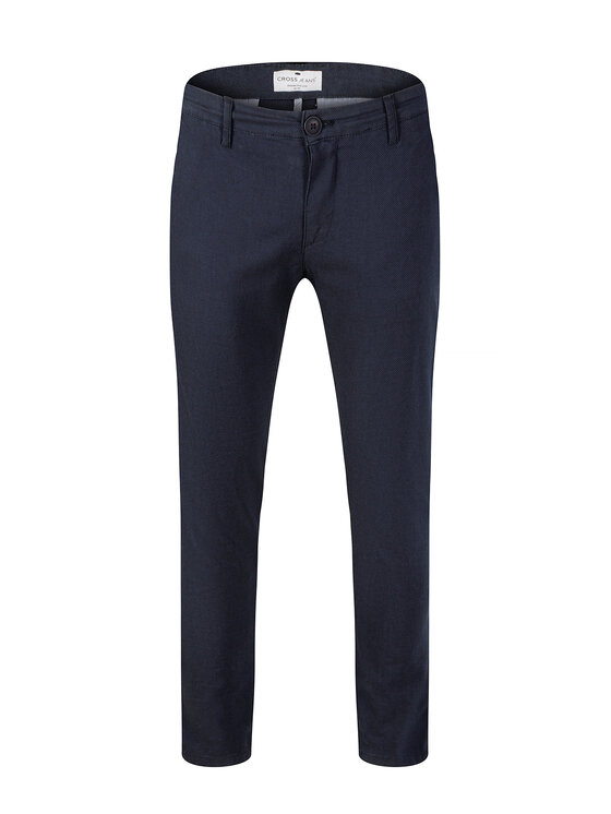Cross Jeans Cross Jeans Chinosy E 120-046 Granatowy Tapered Leg