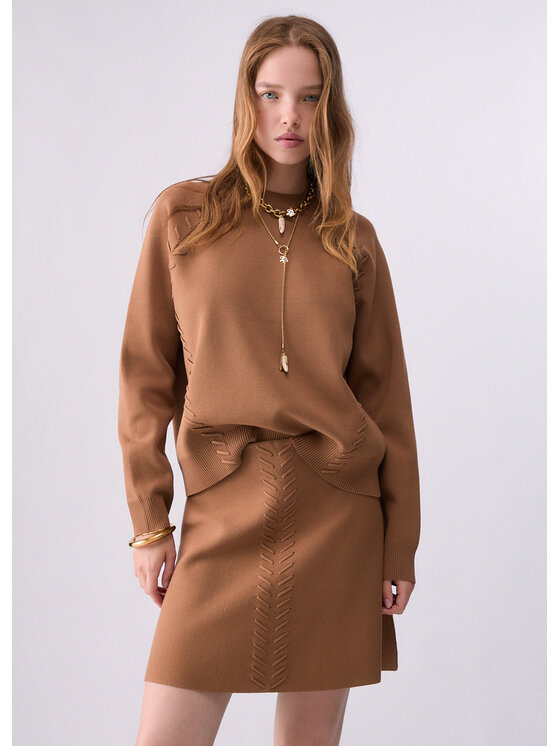 Liu Jo Liu Jo Sweter WF6186MS81R81020 Beżowy Loose Fit