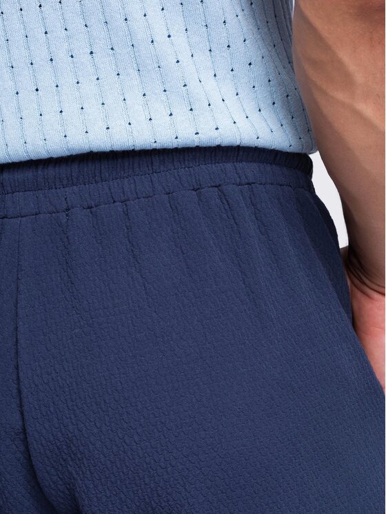 Ombre Ombre Spodnie materiałowe OM-PACP-0310 Granatowy Regular Fit