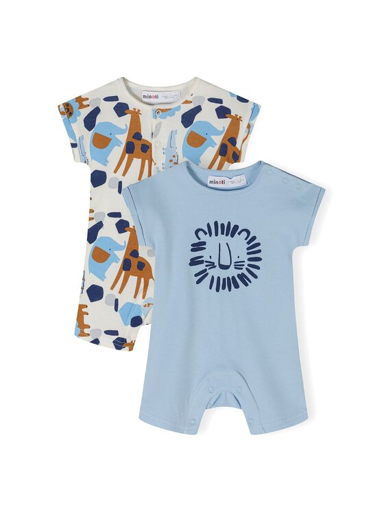 MINOTI MINOTI Komplet 2 par pajacy 24babypack19 Błękitny