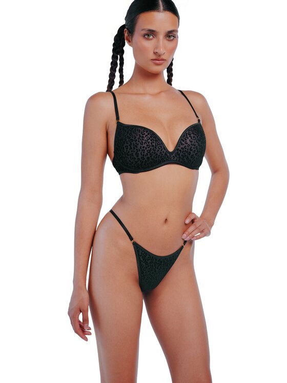 Perilla Perilla Biustonosz push-up Wild Panther Monocup Push up Czarny