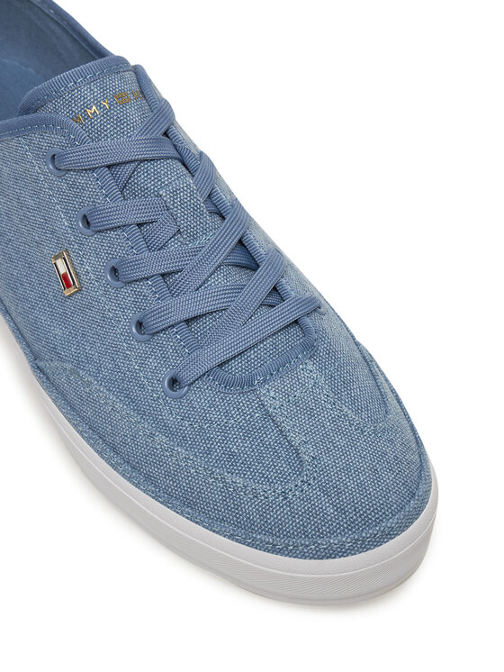 Tommy Hilfiger Tommy Hilfiger Sneakersy Washed Canvas Vulc Sneaker FW0FW08894 Niebieski