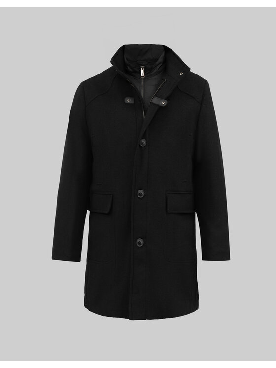 Borgio Borgio Płaszcz zimowy pontelongo Czarny Slim Fit