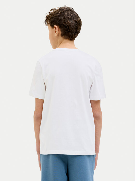 Jack & Jones Junior Jack & Jones Junior T-Shirt Elijah 12269825 Biały Regular Fit