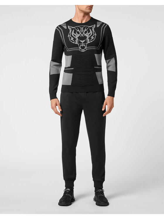 Plein Sport Plein Sport Longsleeve 1969 Czarny Regular Fit