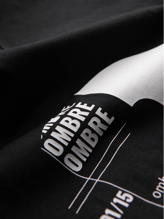 Ombre Ombre T-Shirt OM-TSPT-0166 Czarny Regular Fit