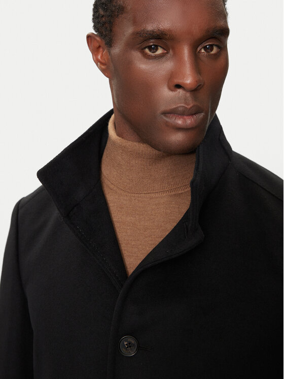 JOOP! JOOP! Vlnený kabát 17 JC-21Maron 30044311 Čierna Regular Fit