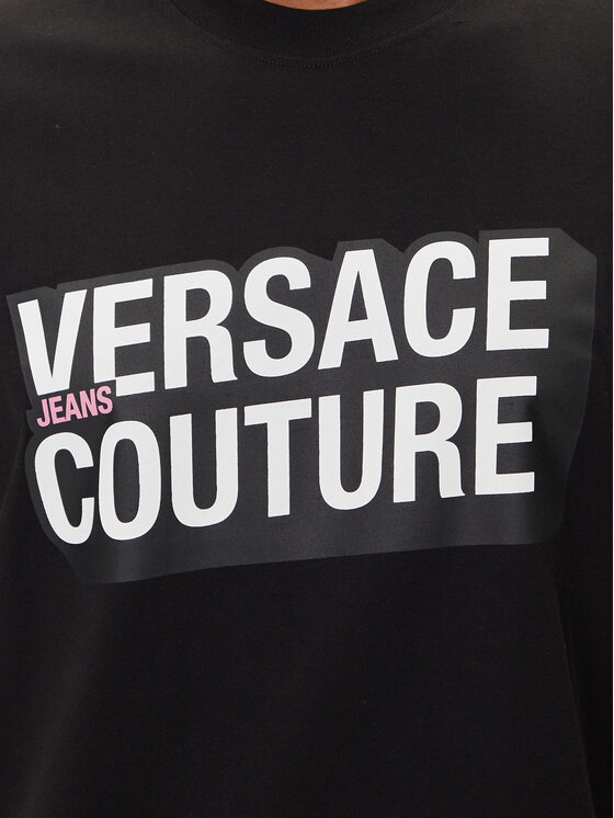 Versace Jeans Couture Versace Jeans Couture T-Shirt 79GAHP02 CJ01P Czarny Regular Fit