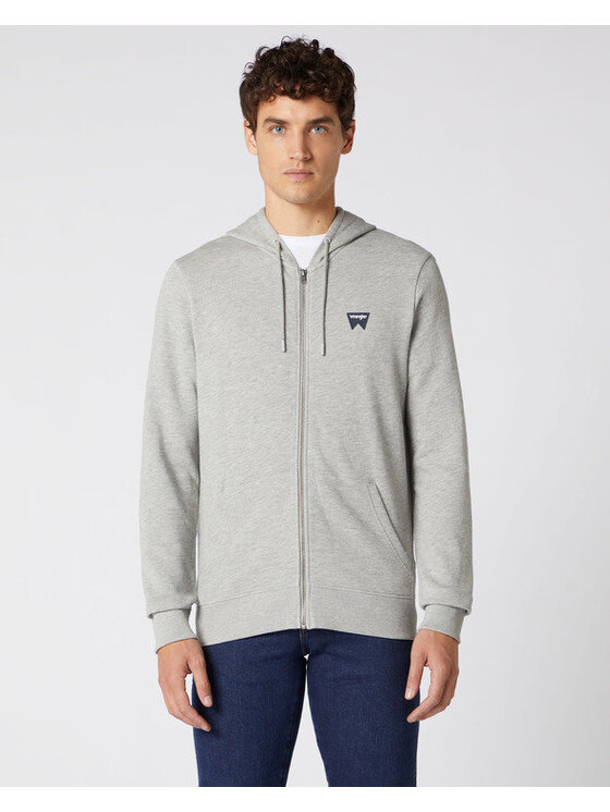 Wrangler Wrangler Felpa SIGN OFF ZUPTHRU Grigio Regular Fit