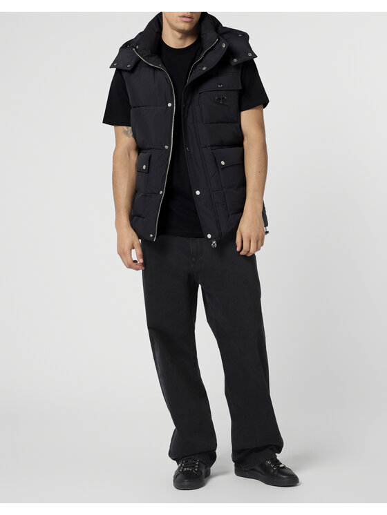 PHILIPP PLEIN PHILIPP PLEIN Kamizelka 28620 Czarny Regular Fit