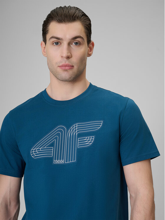4F 4F T-Shirt COMMERCIAL 3 Turkusowy Regular Fit