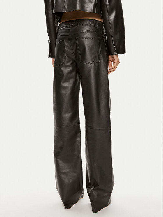 2NDDAY 2NDDAY Pantaloni di pelle Loke 2000563642 Nero Straight Leg